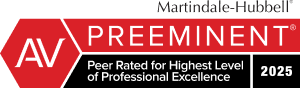 Martindale Hubbell AV Preeminent Peer Rated for Highest Level of Professional Excellence - 2019